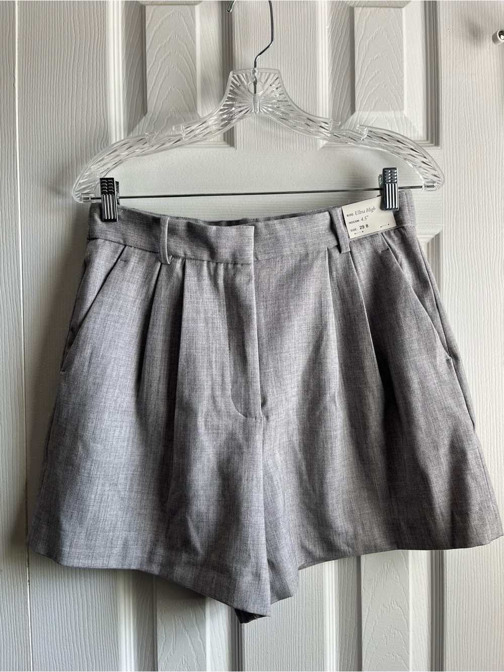 Abercrombie & Fitch Sloane Ultra High Shorts Grey Sz 29 (8) NWT